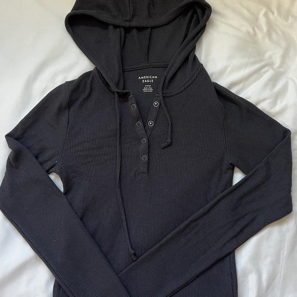 AE Waffle Henley Hoodie - Picture 1 of 4